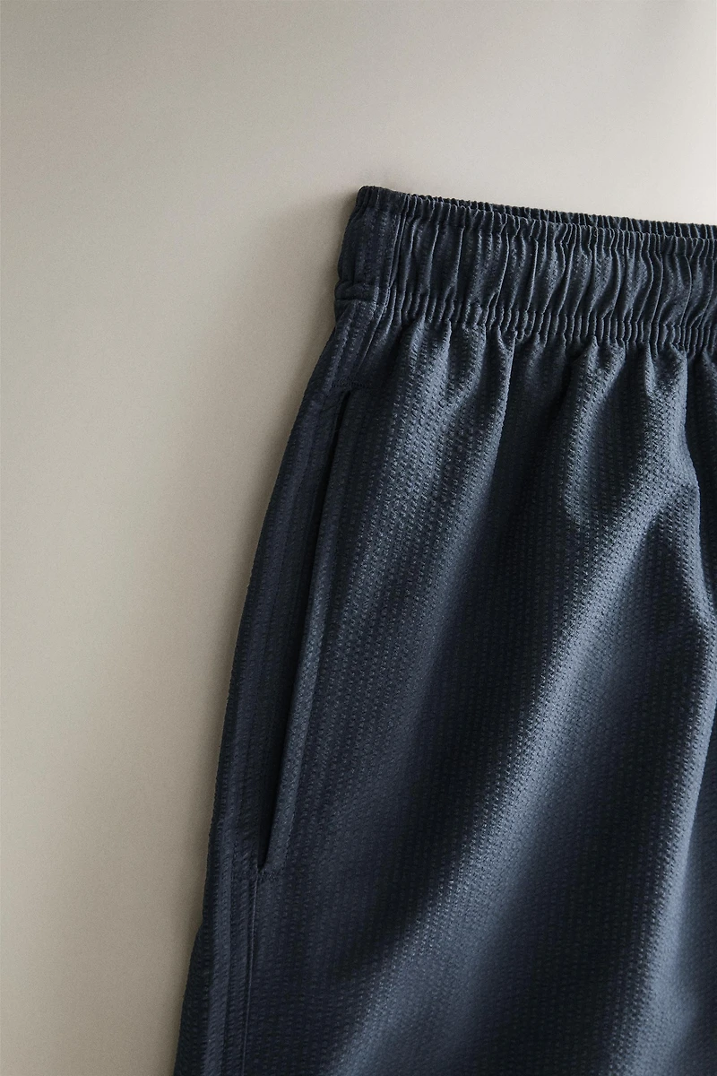 SEERSUCKER MID-LENGTH SWIM SHORTS