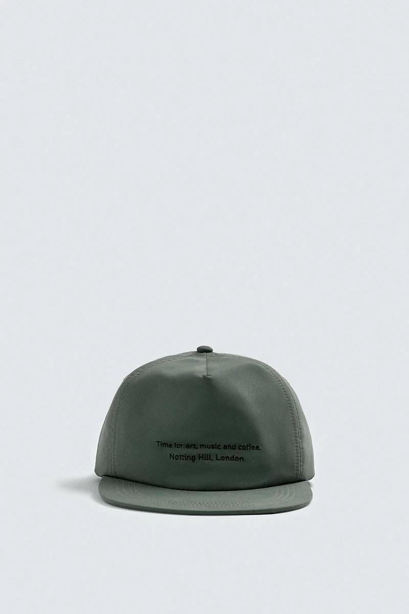 EMBROIDERED FLAT VISOR CAP