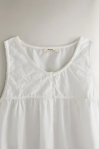 CHEMISE DE NUIT COTON BRODÉE