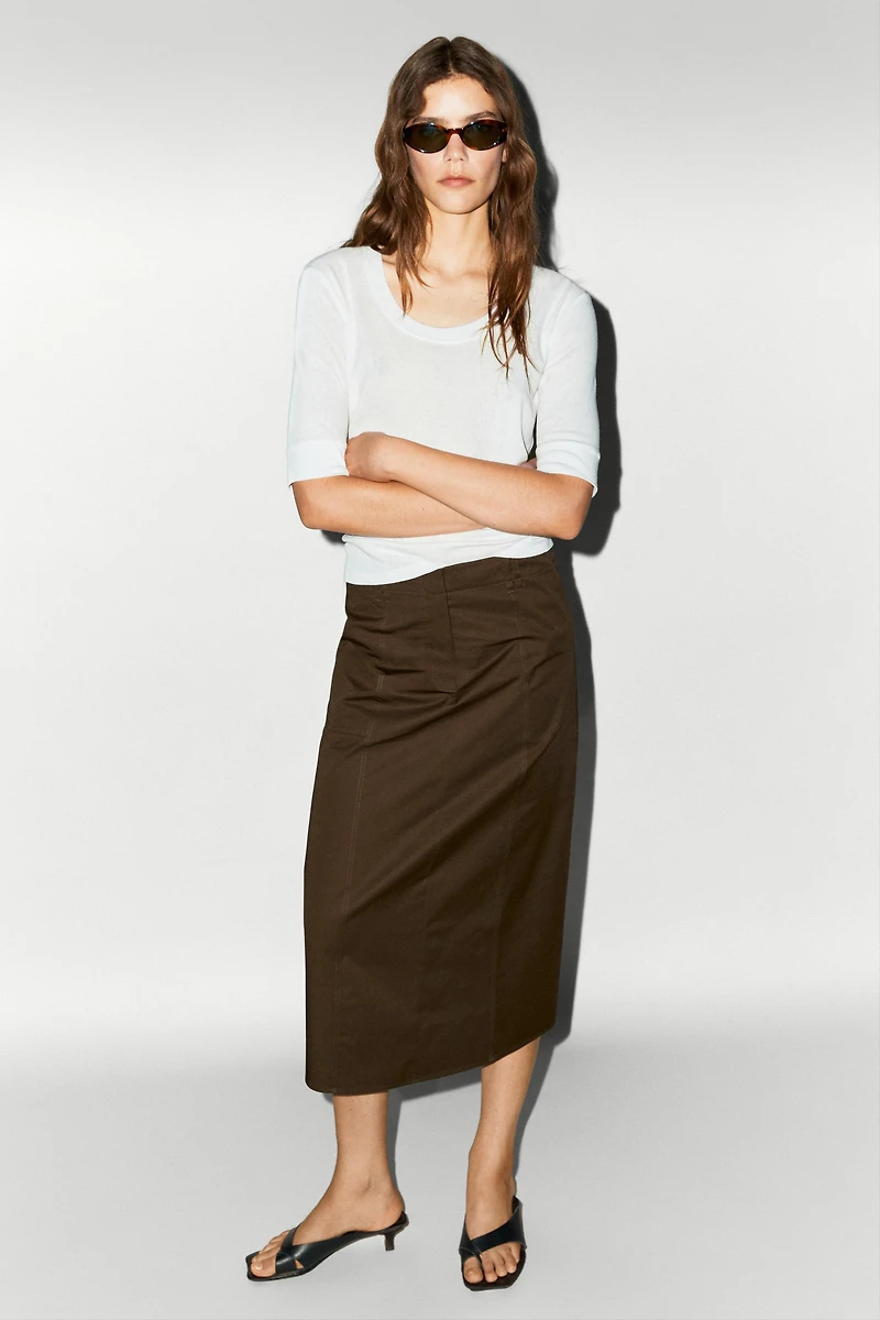 100% Cotton Midi Skirt