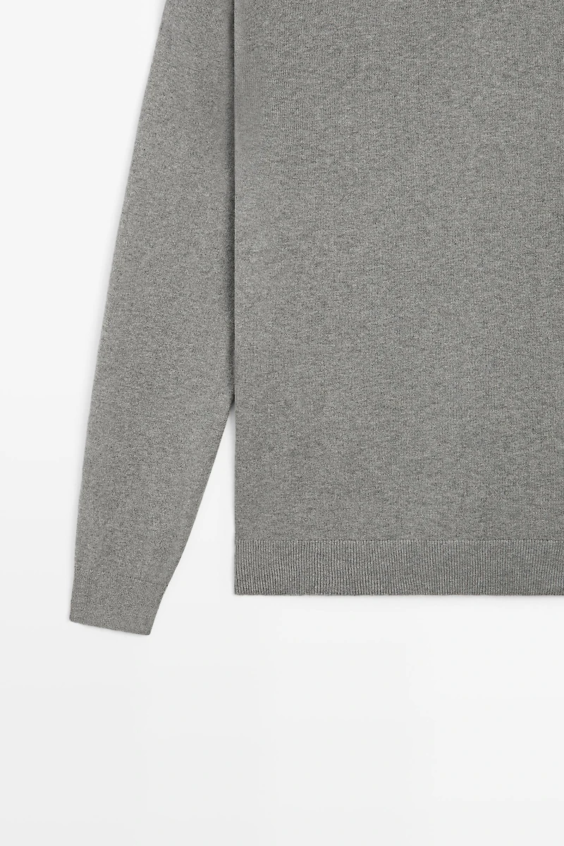 Cotton blend knit sweater