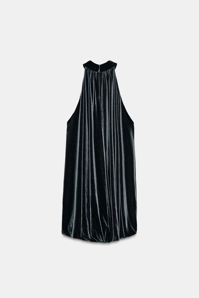 VELVET BALLOON SHORT DRESS