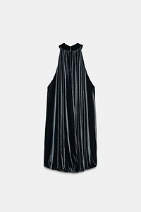 VELVET BALLOON SHORT DRESS