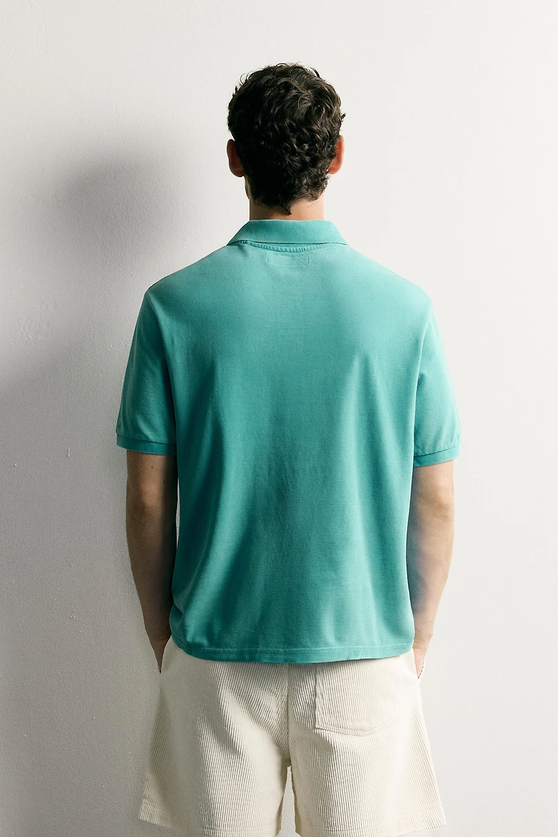 REGULAR FIT WASHED PIQUÉ POLO
