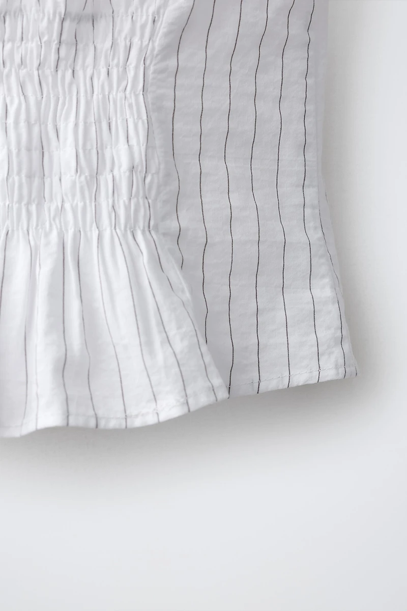 STRIPED SHIRT WITH FROG FASTENING