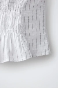 STRIPED SHIRT WITH FROG FASTENING