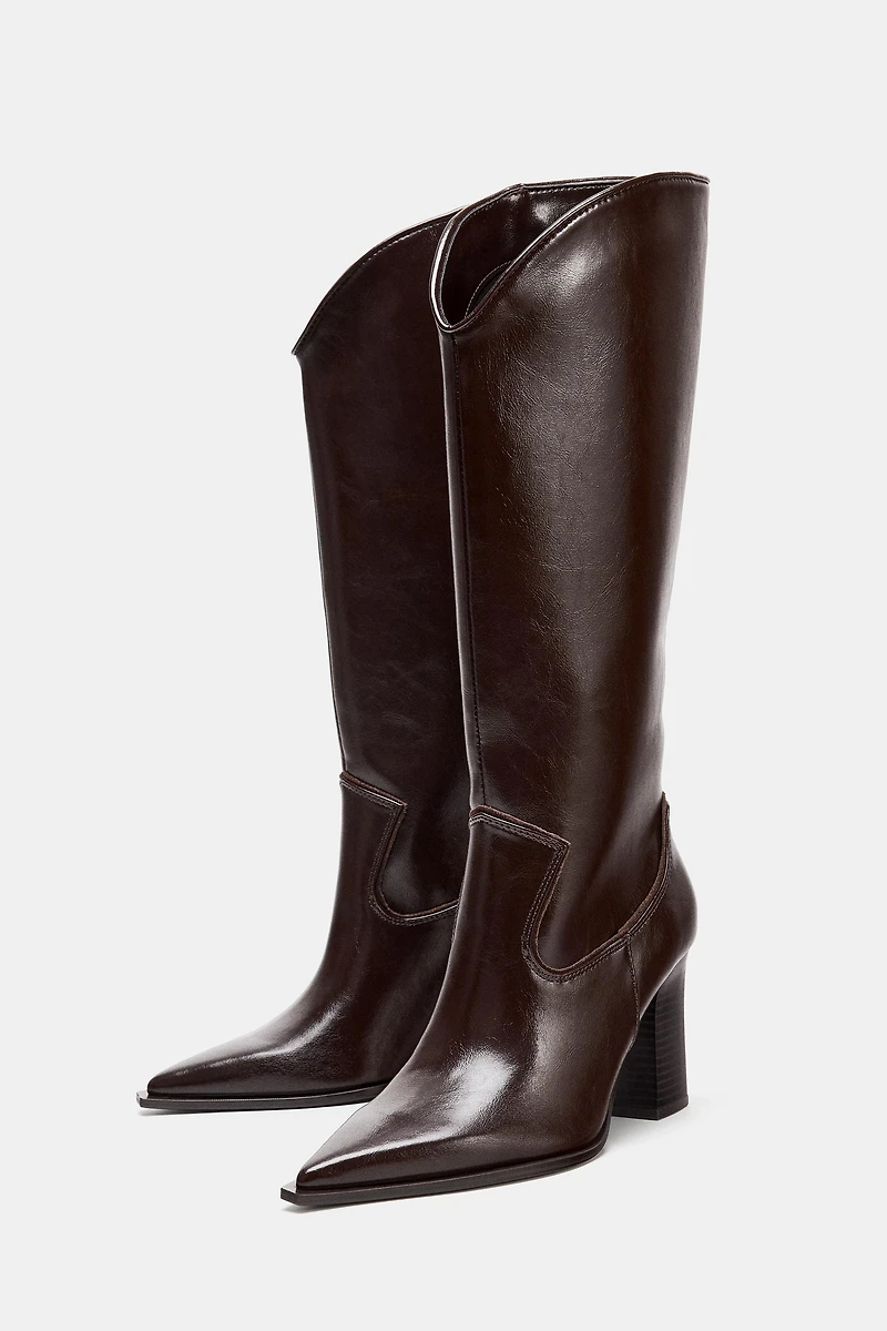 ASYMMETRIC SHAFT COWBOY BOOTS