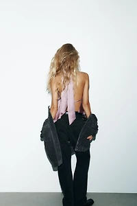 SATIN HALTER TOP