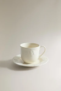 PORCELAIN GRAPE COFFEE CUP AND SAUCER