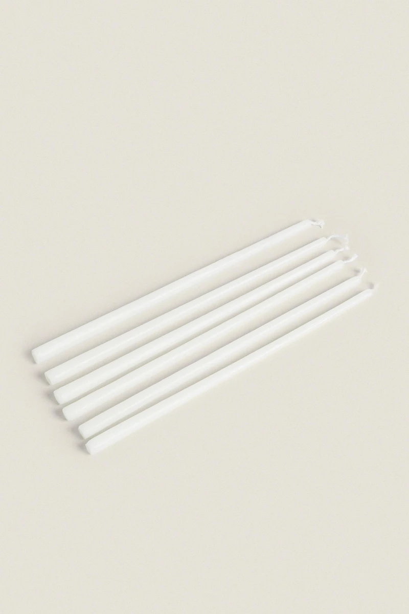 LOT BOUGIES LONGUES DÉCORATIVES CYLINDRE (LOT DE 6)