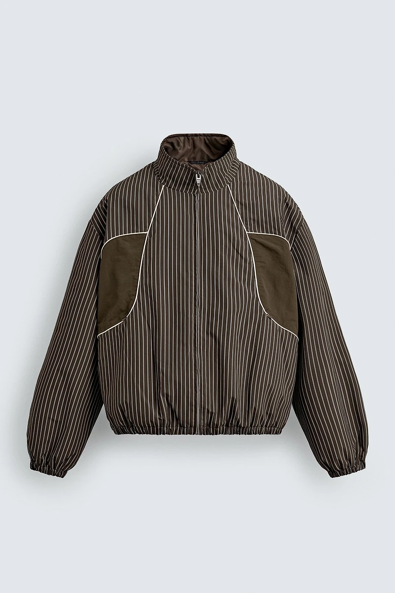 STRIPED BOXY FIT JACKET