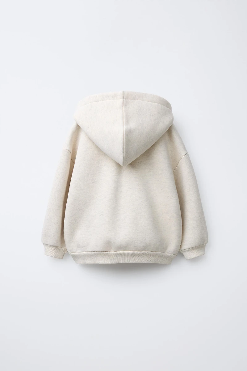 EMBOSSED LOGO ZIP-UP HOODIE