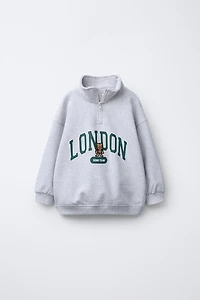 EMBROIDERED BEAR SWEATSHIRT