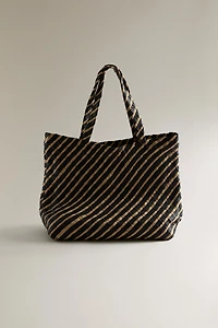 BRAIDED LEATHER TOTE BAG