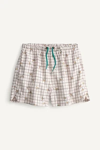PLAID AND FLORAL LIMITED EDITION SWIM SHORTS