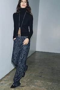 JACQUARD DENIM PANTS ZW COLLECTION