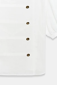 PUFF SLEEVE FIREMAN CLASP SHIRT