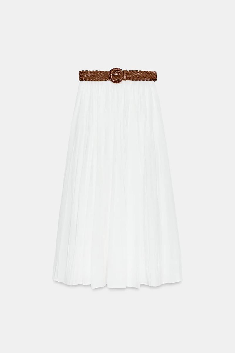 JUPE MI-LONGUE AVEC CEINTURE