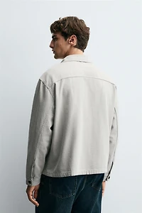 HERRINGBONE BOXY FIT OVERSHIRT