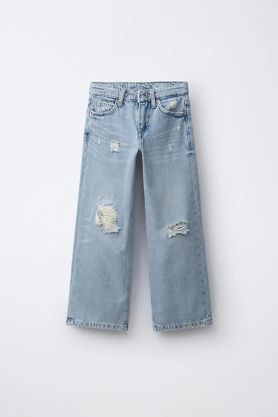 CROCHET WIDE LEG JEANS