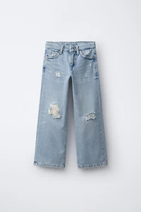 CROCHET WIDE LEG JEANS
