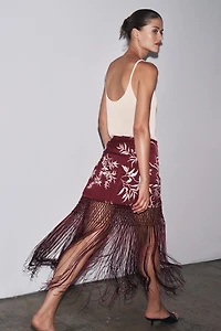 JUPE PARÉO BRODERIES FRANGES