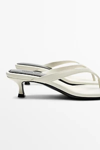 Leather heeled sandals