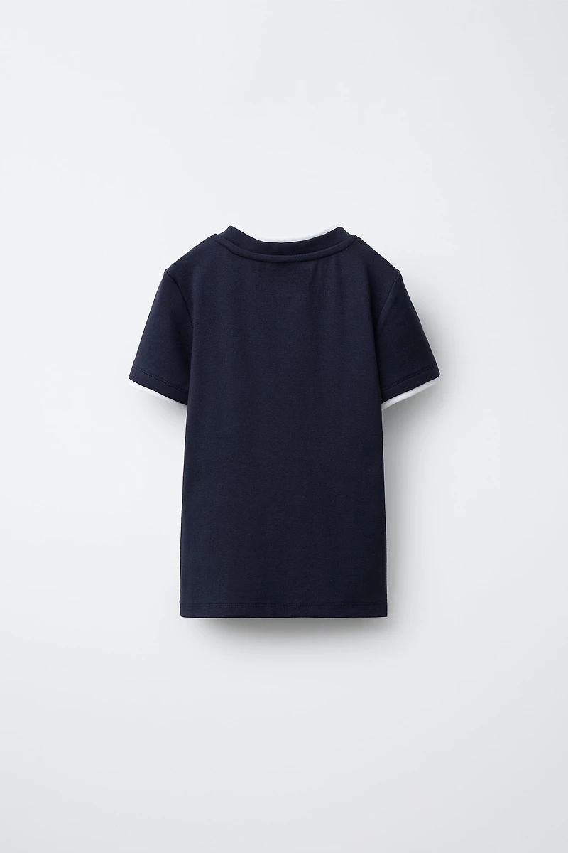 DOUBLE NECK T-SHIRT WITH MODAL