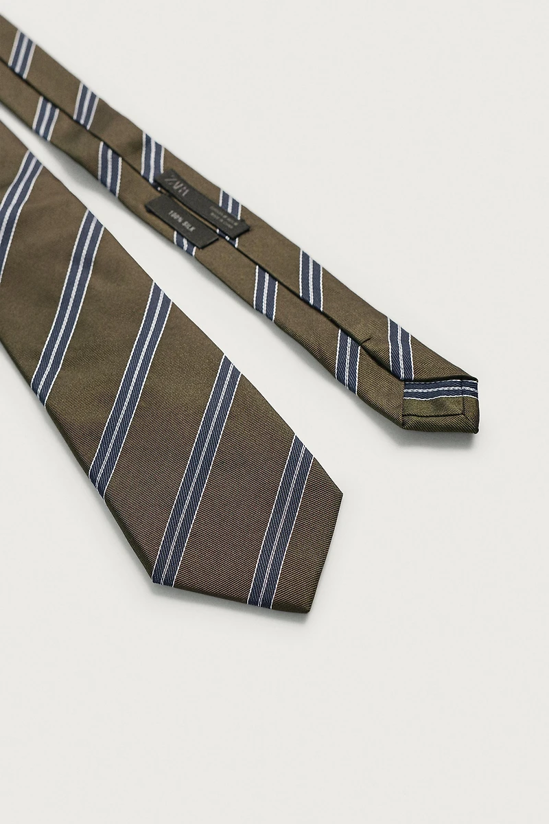 100% SILK STRIPED TIE
