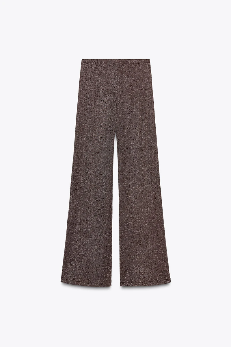 METALLIC THREAD PALAZZO PANTS