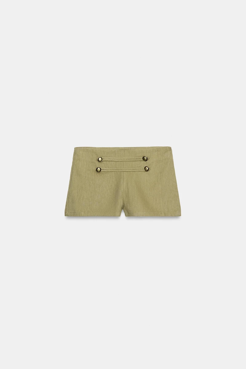 BUTTON MINI SHORTS