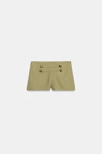 BUTTON MINI SHORTS