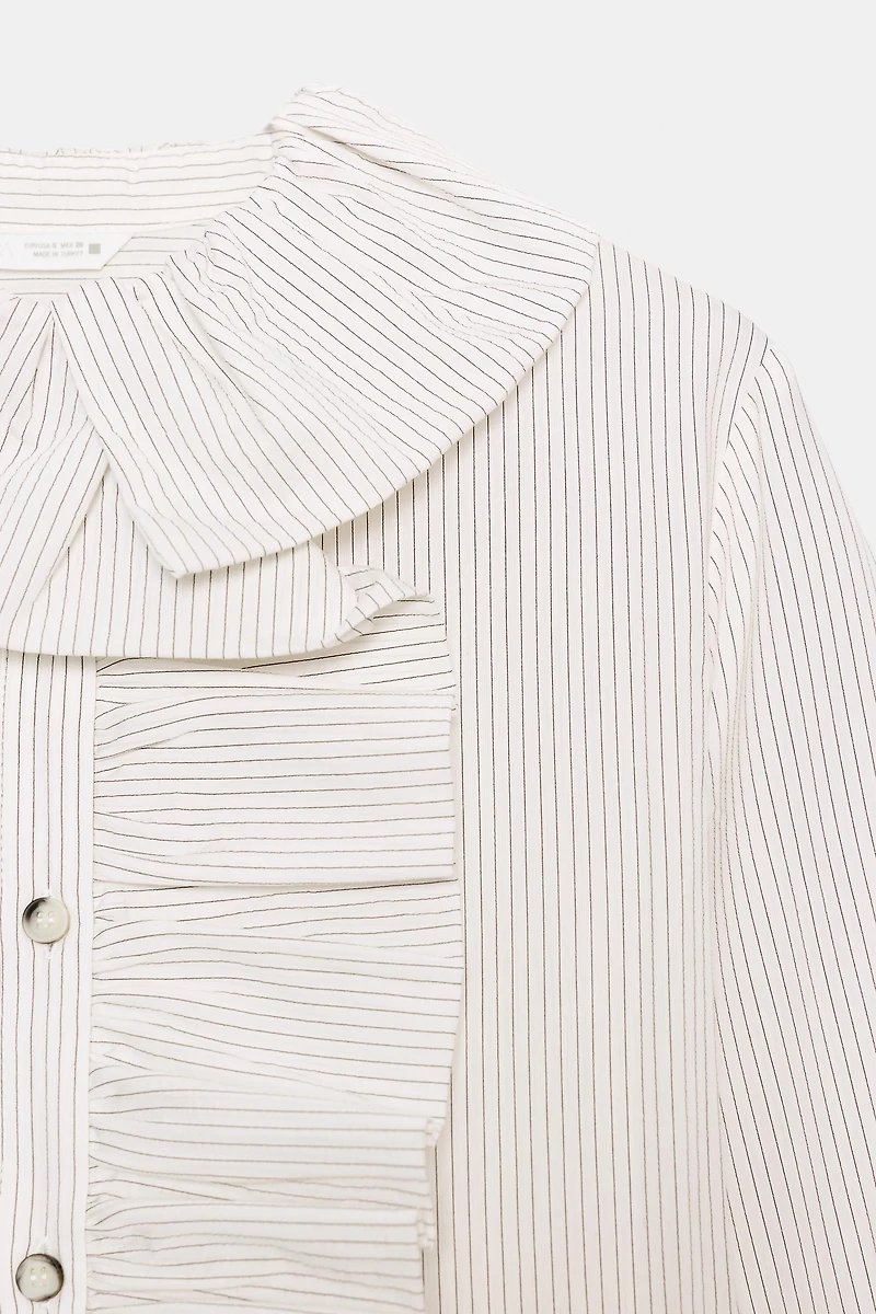 RUFFLED STRIPED SHIRT