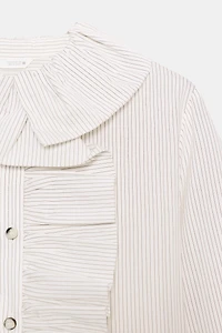 RUFFLED STRIPED SHIRT
