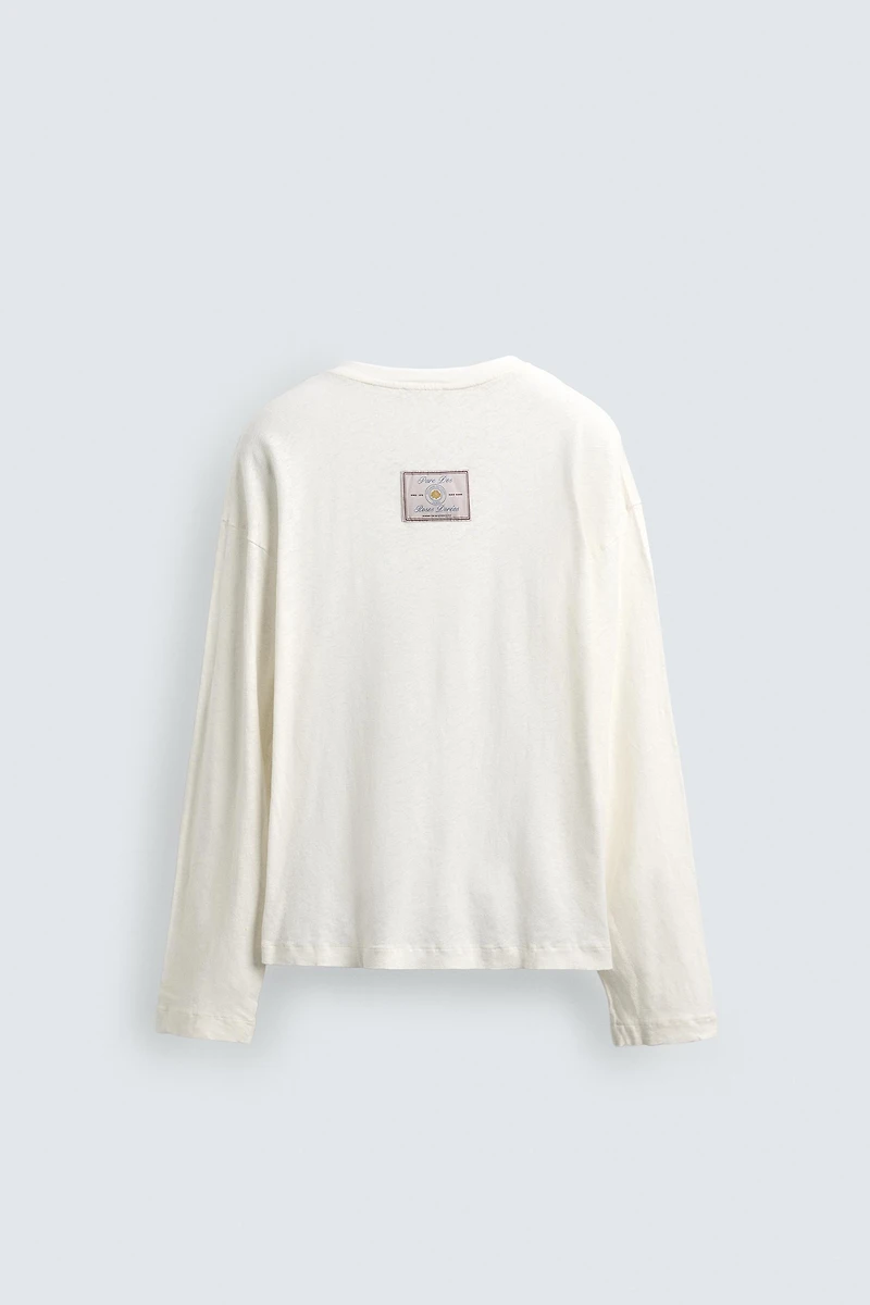 COTTON - LINEN HENLEY T-SHIRT