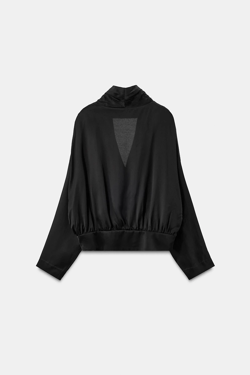 FLOWY SATIN EFFECT BLAZER SHIRT