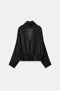 FLOWY SATIN EFFECT BLAZER SHIRT