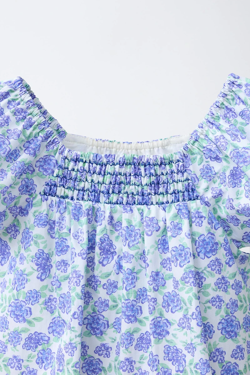 RUCHED FLORAL TOP