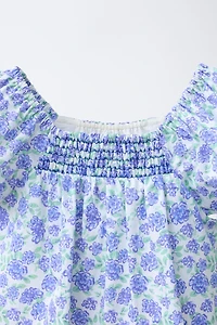 RUCHED FLORAL TOP