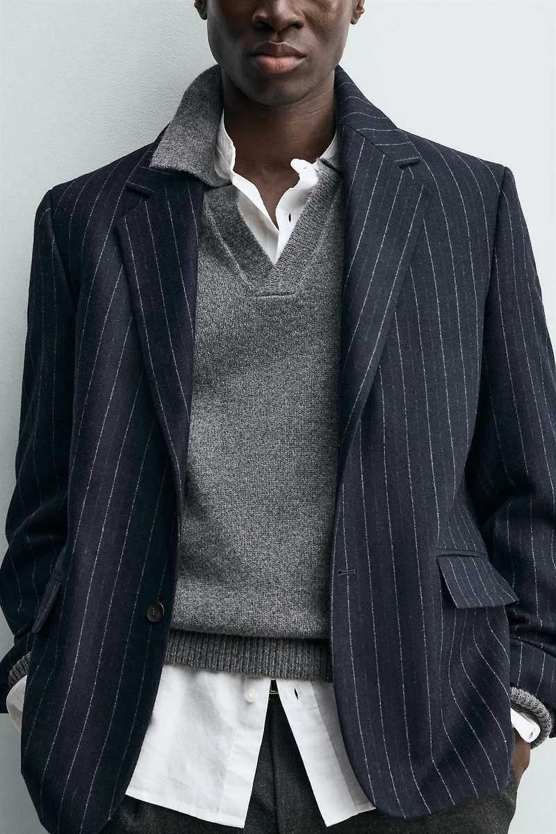 FLANNEL STRIPED BLAZER