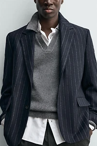 FLANNEL STRIPED BLAZER