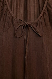 CHIFFON GODET MIDI DRESS