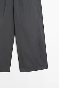 Cropped technical barrel fit pants