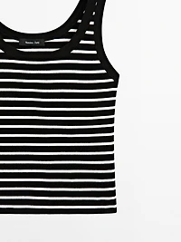 Stripe print vest top