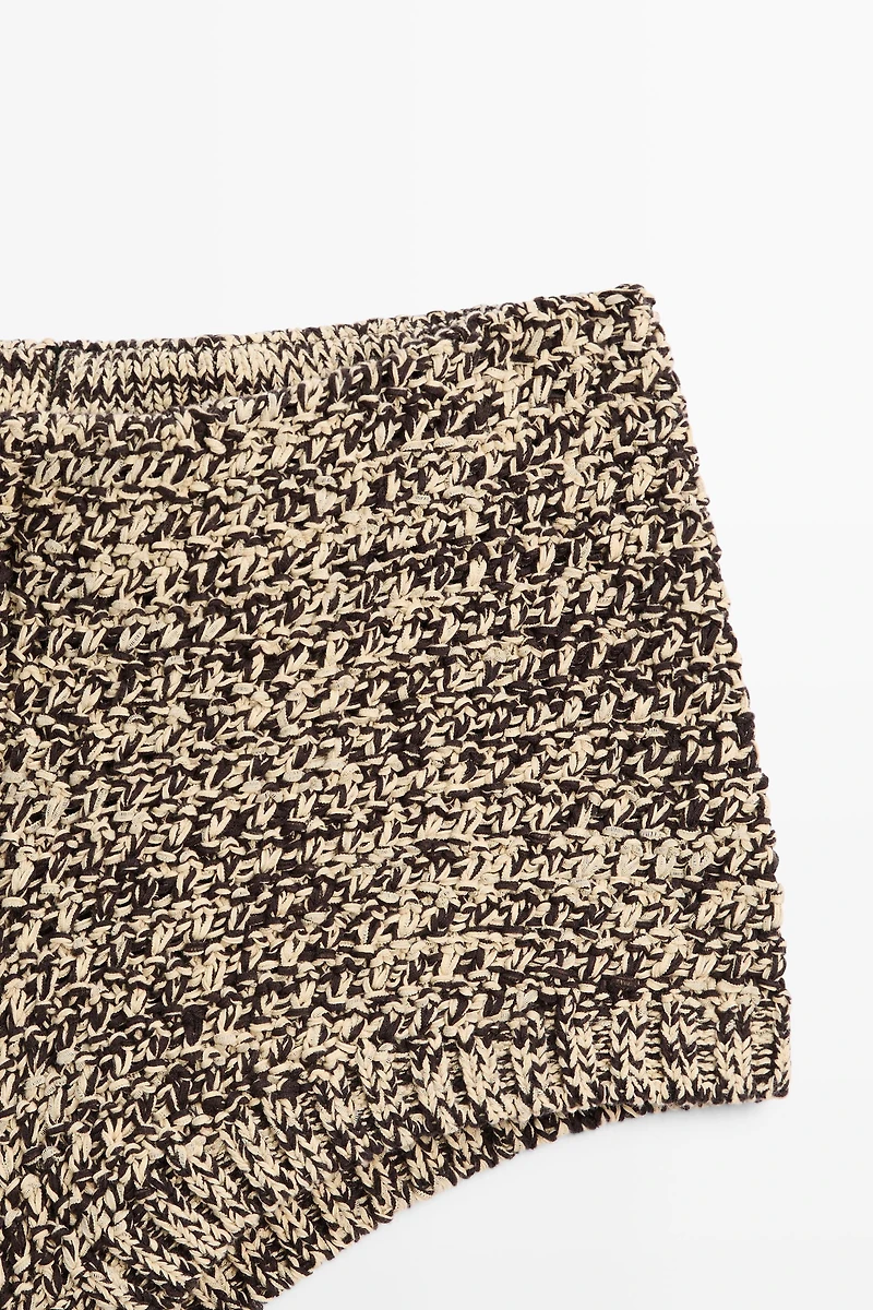Flecked knit shorts co-ord