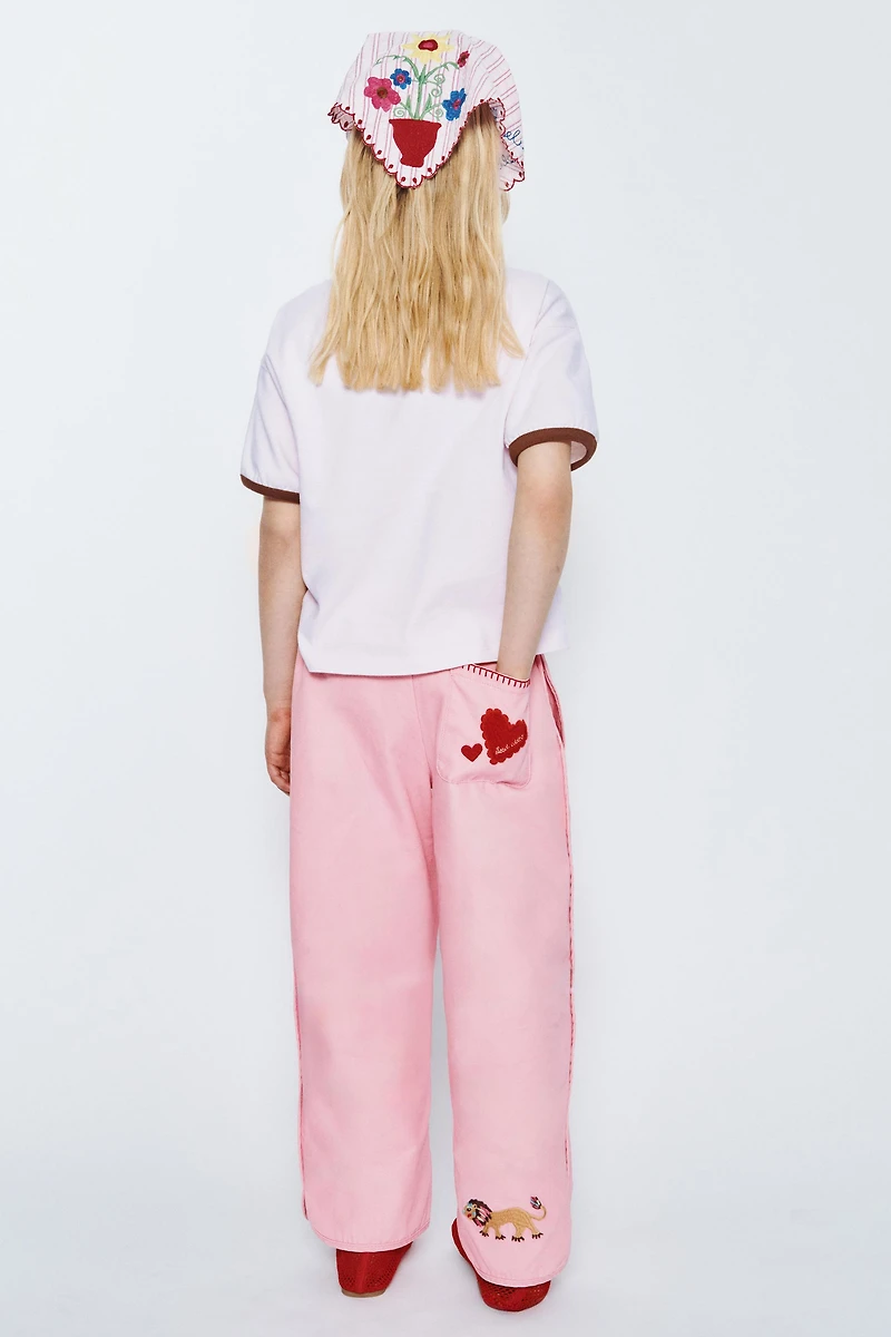 BAGGY EMBROIDERED PANTS SISSEL EDELBO X ZARA KIDS