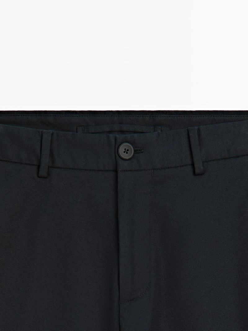 Slim fit textured trousers