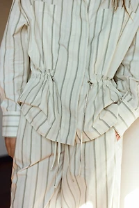 STRIPED PAJAMA SHIRT WITH POCKETS