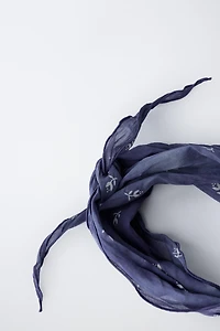 BANDANA À FLEURS EFFET FROISSÉ