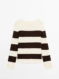 Pull à rayures en maille 100 % coton